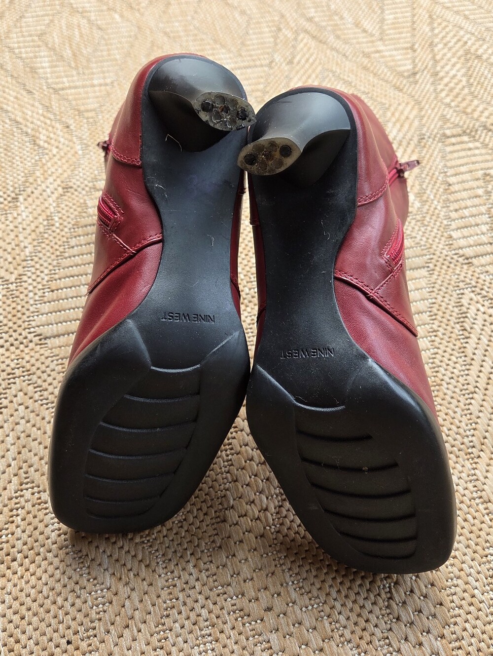 Women’s Red Leather Mid-Calf Boots - Picture 10 of 12